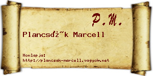 Plancsák Marcell névjegykártya